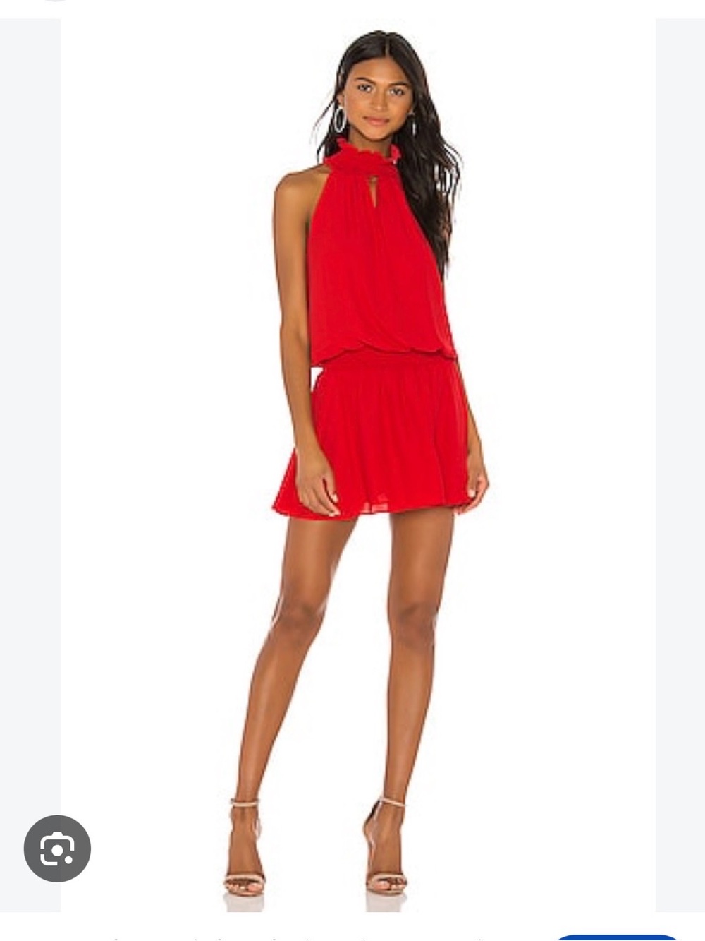 Amanda Uprichard Kimmie Dress: High-Neck Red Sleeveless Mini Dress